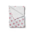 thumbnail image 2 of Cartoon Soft Flannel Fleece Throw Blanket, of Abstract Sheep with Stripes and Tiny Hearts, Cozy Plush for Indoor and Outdoor Use, 50" x 70", Baby Pink Baby Blue, by Ambesonne, 2 of 5