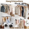 thumbnail image 6 of Luxspire Wall Mounted Clothes Rack, Industrial Pipe Clothing Rack, 41" Heavy Duty Extendable Iron Garment Bar, Multi-Purpose Hanging Rods for Clothes Bedroom, Laundry Room, Closet 1 Pack, Black, 6 of 7