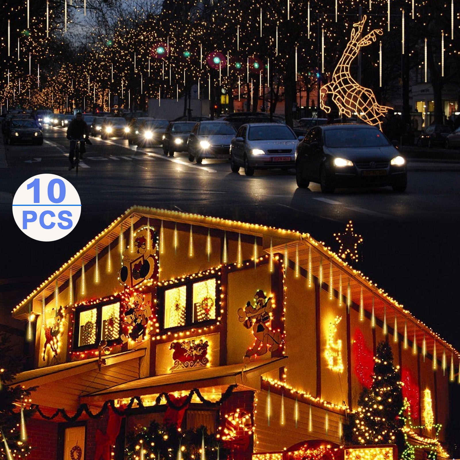 10/5/2/1Pcs Meteor Shower Rain Lights, TSV Falling Rain Christmas