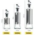 thumbnail image 3 of HEVIRGO Stainless Steel Oil Bottle, 200ml Oil Bottle with Scale Multifunctional Glass Seasoning Storage Dispenser for Kitchen, 3 of 8