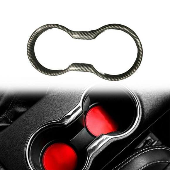 Lefu Cup Holder Cover Trim Carbon Fiber Interior Accessories For Ford For Mustang