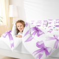 thumbnail image 4 of Manfei Lavender Watercolor Bow 7pcs Bedding Comforter Set For Girls,Coquette Ribbon Bowknot Queen Bedding Sets For Kids,Reversible, 4 of 7