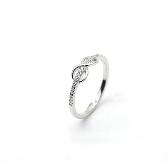 Infinity Promise Anniversary Ring 1.6 Ct Round Brilliant Cut Diamond 14K White Gold Over