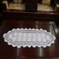 thumbnail image 2 of CHUANK Chemin de Table en Coton Fait à la Main en Crochet avec Dentelle, Napperons Ovales, Foulard de Commode, 2 of 3