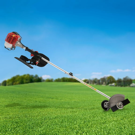 ​ChicHomey 26cc Gas Powered Weed Wacker, Dual Blade Heads,Handle Adjustable String Trimmer  Eater for Lawn/Orchard/Rice Field