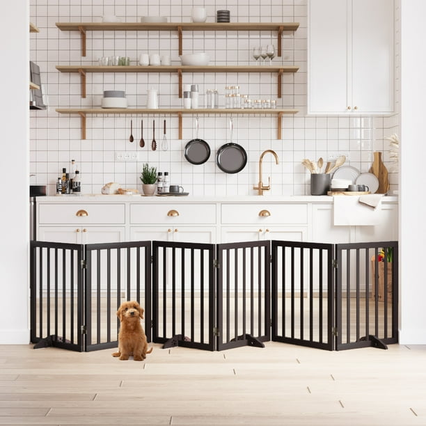Algherohein Foldable Pet Gates Extra Wide Dog Gates for Doorways 24