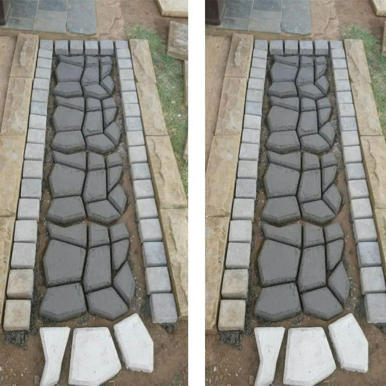 Walk Maker Reusable Concrete Path Maker Molds Stepping Stone Paver Lawn  Patio Yard Garden DIY Walkway Pavement Paving Moulds