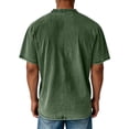 thumbnail image 4 of Qwertyu Mens Oversized Tshirt Casual Mens Washed Cotton Shirts Loose Fit Short Sleeve Crewneck Vintage Fashion Tops with Pocket Green XL, 4 of 4