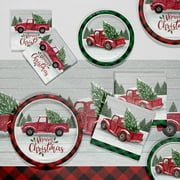 Creative Converting Multicolor Farmhouse Christmas Paper Party Supplies Kit, 49 Count