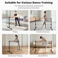thumbnail image 4 of Exercise Equipment 6FT Black Solid Wood Ballet Barre With Adjustable Range Of 6.7-46 Inches For Dance Practice,Workout Equipment, 4 of 9
