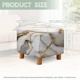 thumbnail image 3 of SCRAWLGOD Marble Print White Gold Ottoman Chair Cover Ottoman Chair Slipcovers Printed Square Storage Stool Cover Stretch Footstool Footrest Sofa Slipcovers with Elastic Bottom, 3 of 7
