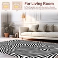 thumbnail image 2 of ODIKA 5'x7' Machine Washable Non-Slip Area Rug, Contoured Zebra Stripe Mosaic With Interlocking High Traffic Rug, Black, 290515, 2 of 7