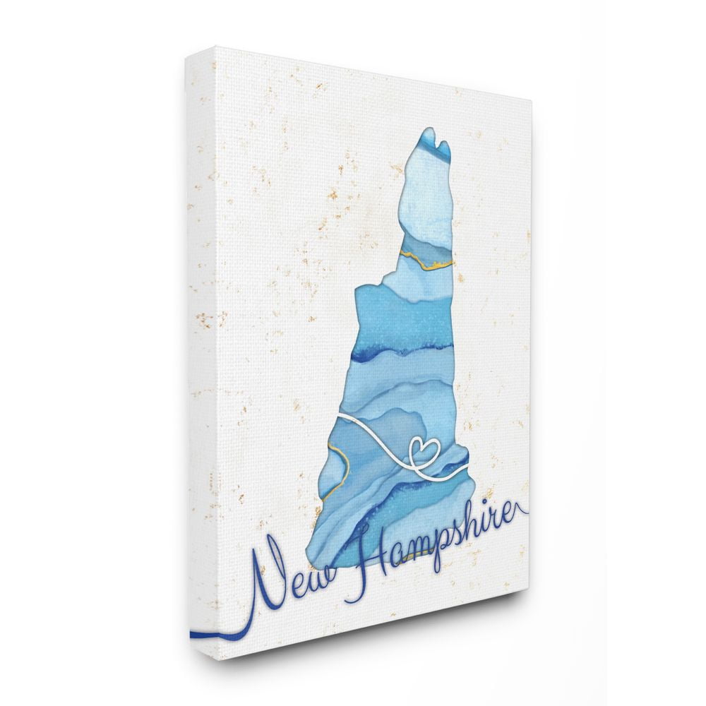 Stupell Industries New Hampshire Agate Blue US State Design Canvas Wall Art by Ziwei Li