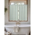 thumbnail image 7 of Tier Curtains 45 Inches Long, Turquoise Green Plaid, Window Treatment Curtain Drapes, Abstract Minimalistic Geometric Grid Small Curtain Drapes for Bathroom Laundry Room, 27.5"x45", 2 Panels, 7 of 7