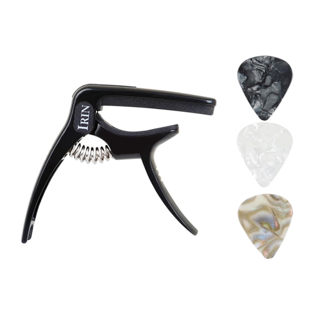 Cejilla de guitarra de Metal profesional, Clip de ajuste, con 3 púas para guitarras eléctricas acústicas folclóricas banjo instrumentos musicales Accs Sunnimix cejilla para instrumentos