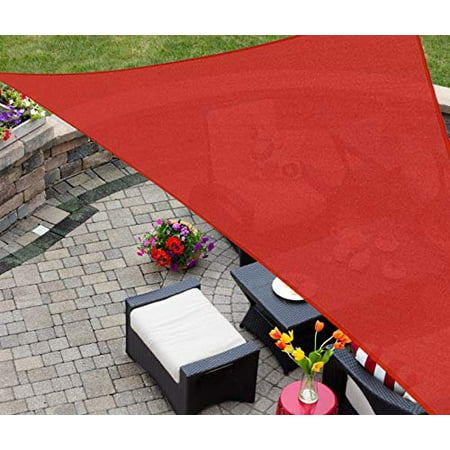 AsterOutdoor Sun Shade Sail Triangle 12' x 12' x 17' UV Block Canopy for Patio Backyard Lawn Garden Outdoor Activities, Terra