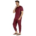 thumbnail image 3 of Inkmeso Solid Nightwear For Mens 2 Piece Sleepwear T-shirt And Pants Pajama Set Short Sleeve Pjs Loungewear Set, 3 of 8