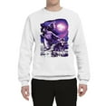 thumbnail image 2 of Wild Bobby, Fantasy Wolf Howling at The Full Moon Animal Lover Unisex Crewneck Graphic Sweatshirt, White, 3XL, 2 of 3