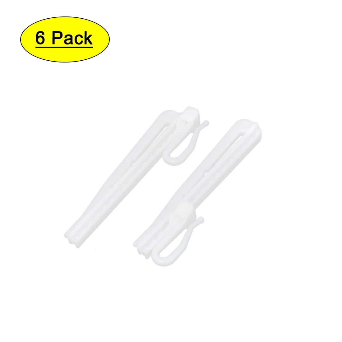 100 X Curtain Hooks for Curtains With Header Tape White Plastic Nylon 