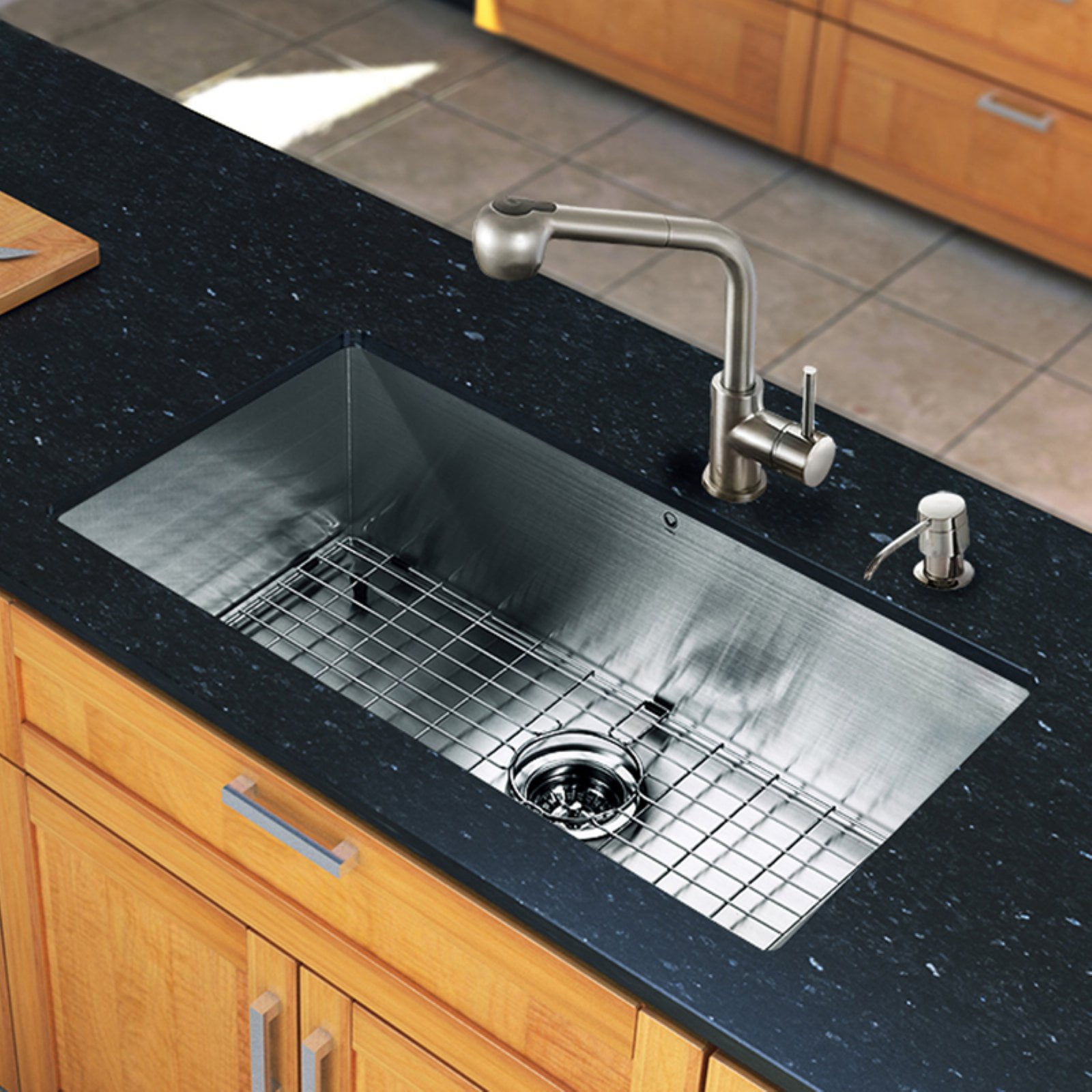 Vigo All In One 30 Undermount Stainless Steel Kitchen Sink And Faucet Set