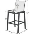 thumbnail image 2 of Meridian Furniture Nizuc White Fabric Outdoor Patio Mesh Barstool (Set of 2), 2 of 3