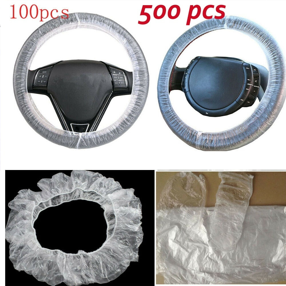 Universal 100Pcs/Set Car Steering Wheel Cover Disposable Clear White