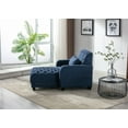 thumbnail image 3 of Chaise Lounge Chair, 57" Modern Upholstered Tufted Chaise Lounge Recliner Indoor Comfy Single Sofa Chair Sleeper Sofa Bed, Leisure Accent Barrel Sofa for Bedroom Living Room, Navy, 3 of 7