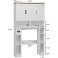 thumbnail image 5 of Vabches 67" Over The Toilet Storage Cabinet with Adjustable Shelf and Paper Holder, Freestanding Bathroom Storage Organizer with Open Storage Shelf, 5 of 7