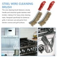 thumbnail image 3 of WEUVEB 3Pcs Red Handle Stainless Steel Wire Grill Cleaning Brush for Home and Outdoor Barbecue, 3 of 8