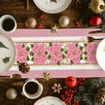 thumbnail image 3 of Table Runner 36 Inch Long - Christmas Farm FlowersDecorative Table Scarf,Classic Pink Geometric StripedDining Table Runners for Wedding Party Kitchen Dining Tables, 3 of 9