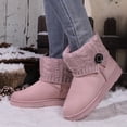 thumbnail image 5 of BXJX Womens Mid-Calf Boots, Warm Non Slip Slip On Fleece-Lined Snow Boots Pink Size 9, 5 of 10