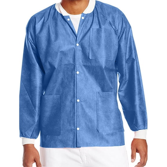 RMH3 Dental Lab Jackets Blue Size X-Large Hip length Non sterile 10/Pk
