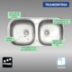 thumbnail image 2 of Cubeta Doble para Sub-Montar Tramontina Prime 78x39.8x14.5 cm, 2 of 3