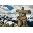 thumbnail image 2 of Jaynes Gallery 14x11 White Modern Wood Framed Museum Art Print Titled - Canada-British Columbia Garibaldi Provincial Park Inukshuk stone figure close-up and mountains, 2 of 4