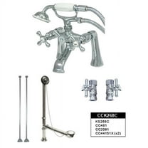 Kingston Brass  Vintage Deck Mount Clawfoot Tub Faucet Package in Polished Chrome