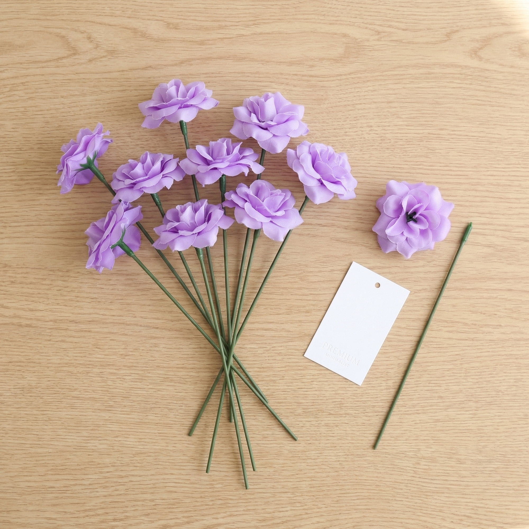 Unique Bargains Artificial Roses Silk Detachable Heads Flowers for Decor Purple 5.9 in
