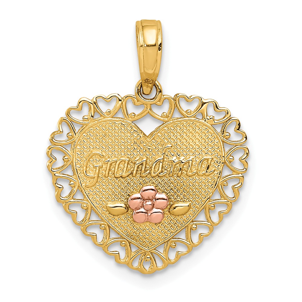 FB Jewels 14K Two Tone Gold Grandma Heart Charm