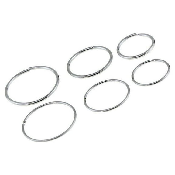 Package of 6 Gold IP or Surgical  Nose Ring or Cartilage Hoop 3 (20G) and 3 (22G