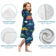 thumbnail image 7 of DarkBlue Dinosaurs Stars Hearts Hooded Bath Towel，50"x30" for Ages 3 To 12 Kids, Quick Dry Lightweight Soft Microfiber Hood Beach Towel Cover Up for Kids, 7 of 7
