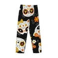 thumbnail image 5 of Balery Men'S Cat Skulls And Flowers Pants,Sleepwear Pants,Pajama Pants,Pj Bottoms Drawstring And Pockets-Small, 5 of 9