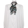 thumbnail image 2 of Bufandas de gasa para mujer - 27.6 X27.6 - Pañuelo cuadrado con estampado floral Pañuelo para el cuello Pañuelo para el cuello Negro Blanco Gris 70x70cm/27.6x27.6 inches(LxW), 2 of 5