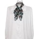 thumbnail image 2 of Bufandas de gasa para mujer - 27.6 X27.6 - Pañuelo cuadrado con estampado floral Pañuelo para el cuello Pañuelo para el cuello Negro Blanco Gris 70x70cm/27.6x27.6 inches(LxW), 2 of 5