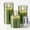 Green, variant on Glass battery powered LED flameless candles with remote control and timer, real wax candles, warm-toned flickering light, suitable for holiday, wedding, and home party decorations (3-pack).