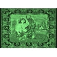 thumbnail image 1 of Ahgly Company Indoor Rectangle Medallion Emerald Green French Area Rugs, 2' x 5', 1 of 4