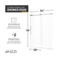 thumbnail image 5 of Madam Series 76 in. x 50-54 in. Frameless Sliding Shower Door in Brushed Nickel with 3/8" (10mm) Tempered Clear Glass, 5 of 11