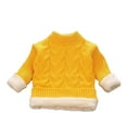 thumbnail image 1 of FAOWME Pull d'Automne pour Enfants Garçons Col Rond Tricoté Filles Épais et Bas Pull Col Bas Jaune 5-6 Ans, 1 of 4