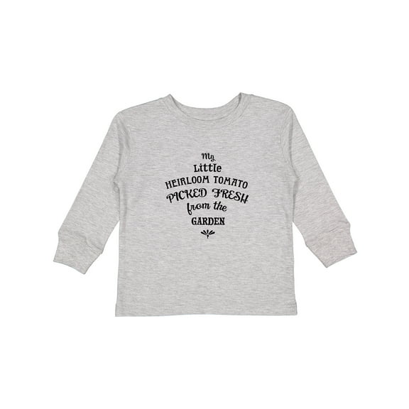 Inktastic My Little Heirloom Tomato Picked Fresh From the Garden Boys or Girls Long Sleeve Toddler T-Shirt
