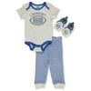 Bon Bebe Baby Boys' Football Hugs 3-Piece Layette Set (Newborn)