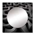 thumbnail image 2 of Designart "Into The Labyrinth Monochrome Maze II" Modern Geometric Square Mirror For Wall Decor - Large Black Square Printed Wall Mirror Art - Square Modern Mirror - Wall Mounted Square Large Mirror, 2 of 5