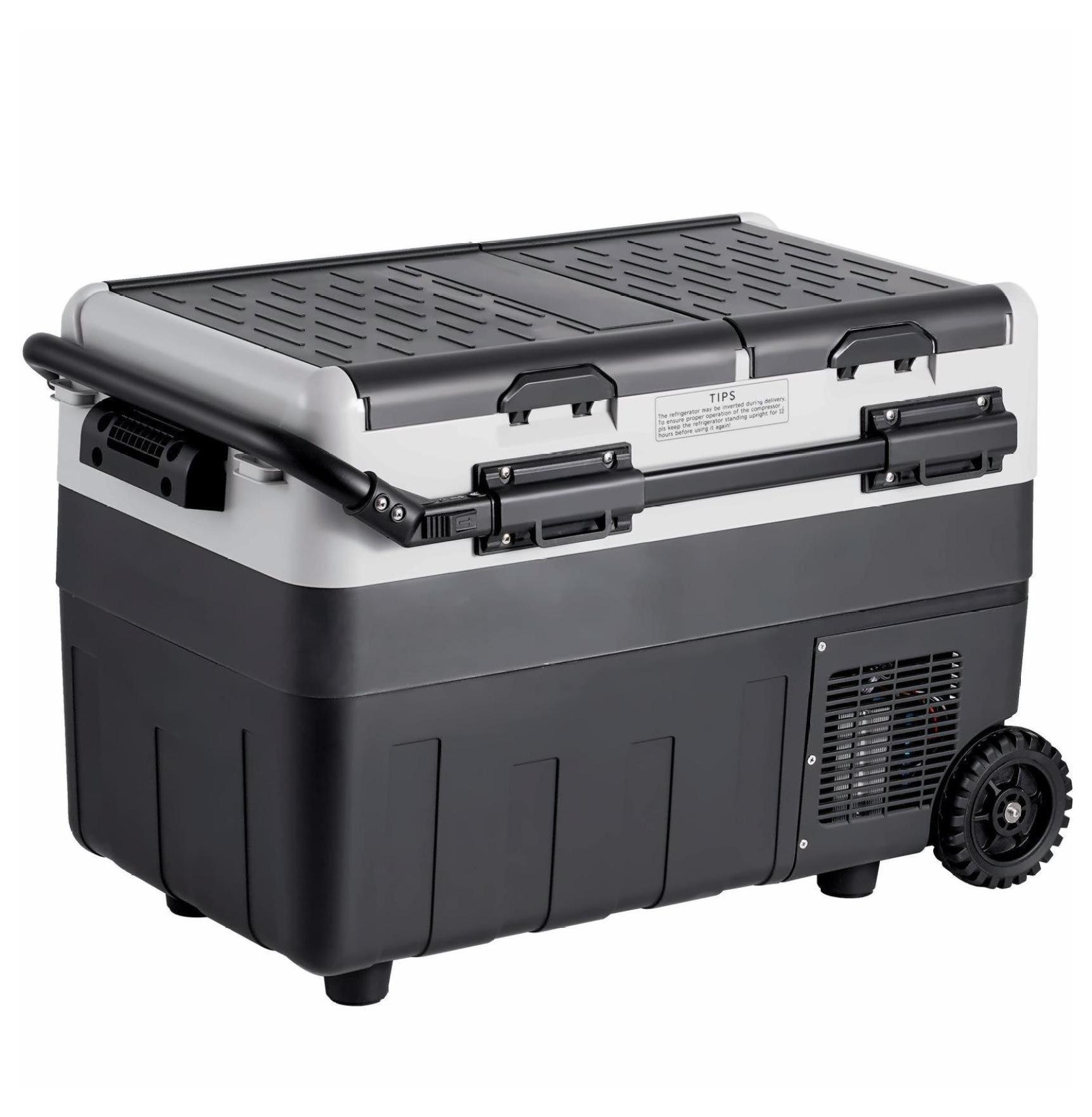 Portable Car Refrigerator Freezer 50L Dual Zone - 12V/24V & AC Powered, Compressor Cooling, Rapid Cooling for Road Trips, Camping, RV & Home Use